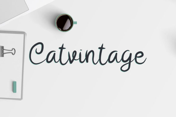 Catvintage: A Curved Script Font for Editorial Design