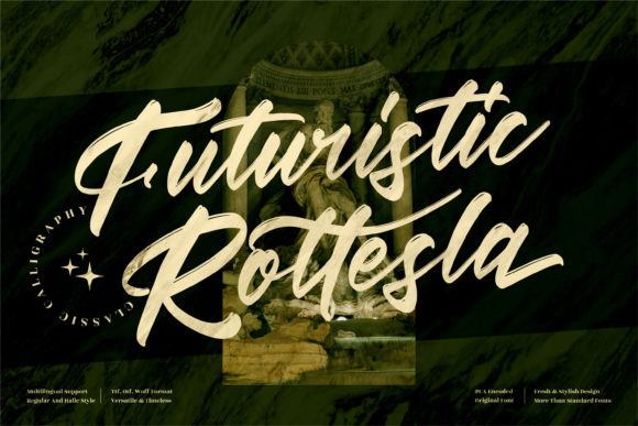 Futuristic Rottesla: A Script Font for Elegant Campaign Design