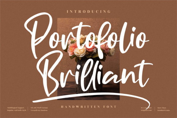 Portofolio Brilliant: A Script Typeface for Elegant Editorial Design